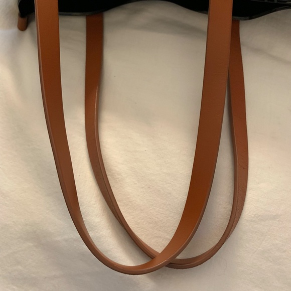 Dooney & Bourke black vinyl medium shopper tote with multi color DB logo print - Picture 7 of 7